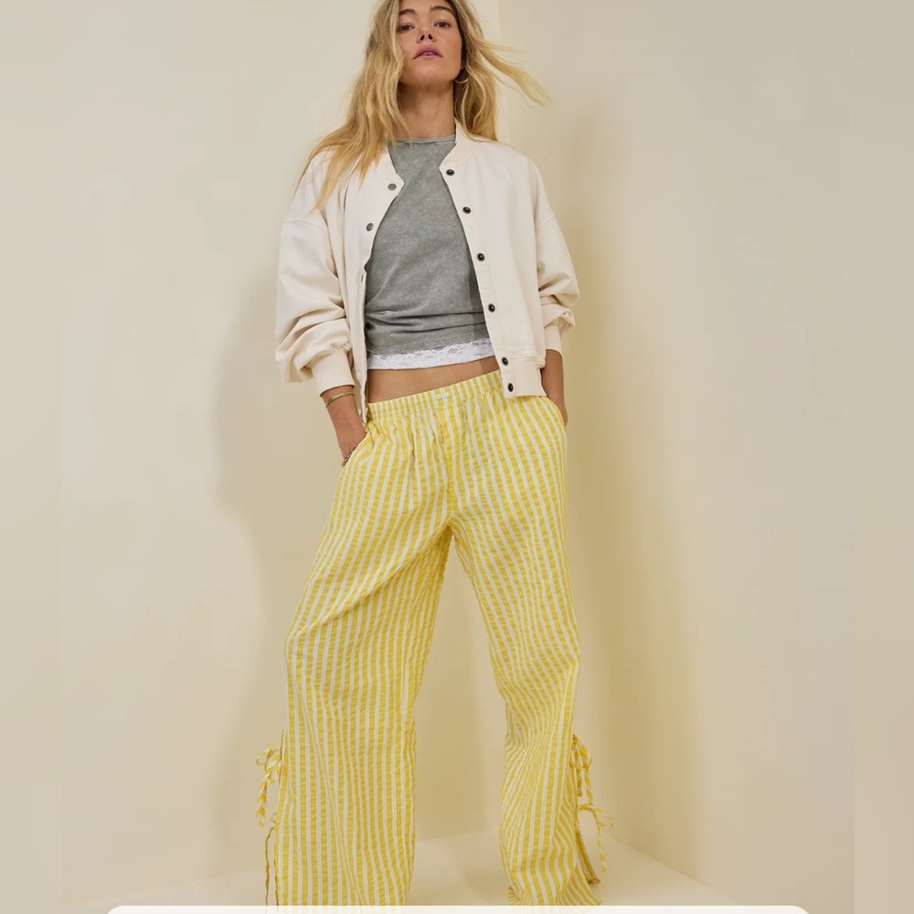 NWT Aerie Off-Duty Seersucker Side Tie Trouser PJ